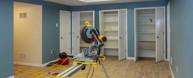 A photo of a basement remodel project in Orlando, Florida.
